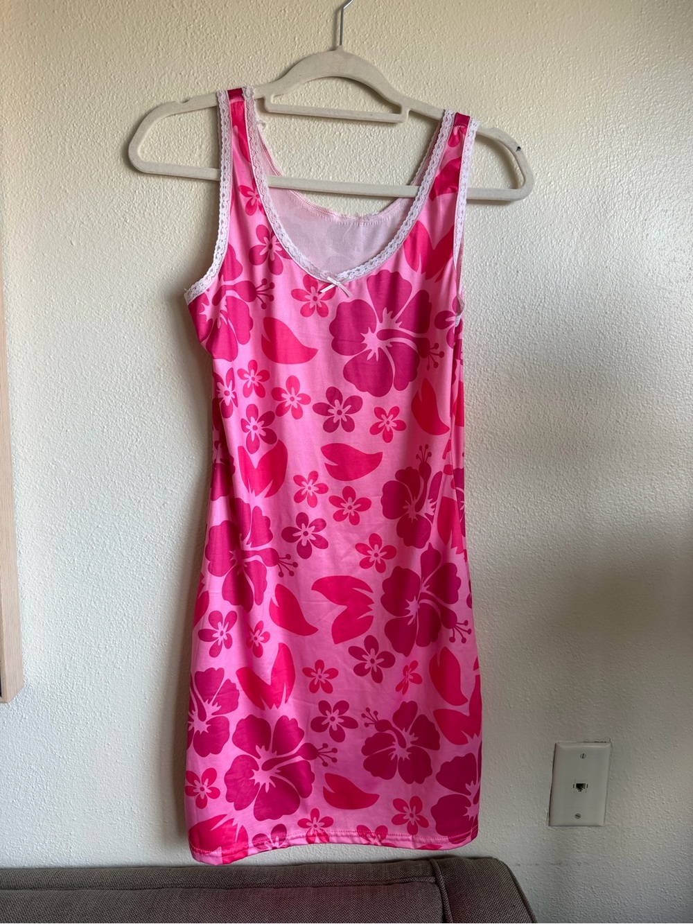 Pink Floral Tank Dress - Sleeveless Summer Shift Dress